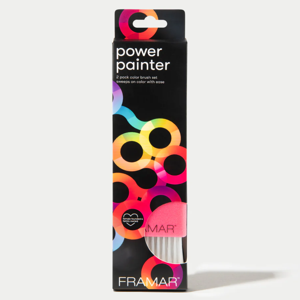 Framar Power Painter Brush Set Pink and Black-Hair Color Brush-Beauty and hair supply