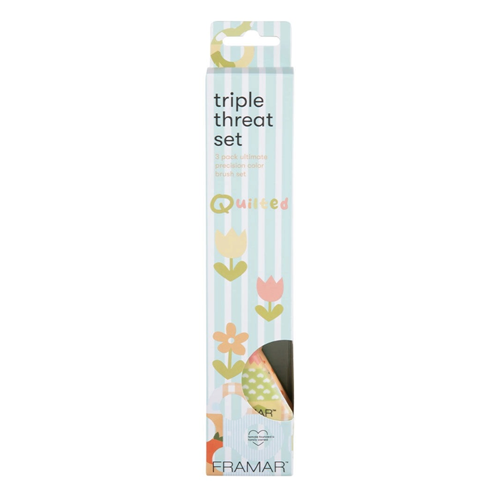 Framar Quilted Triple Threat Set-Hair Color Brush-Beauty and hair supply