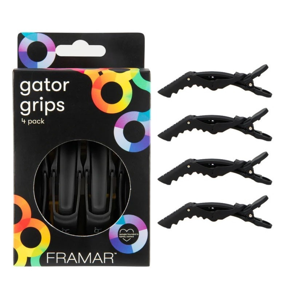 Framar Rubber Hair Clips 4 Pack-Hair Clips-Beauty and hair supply