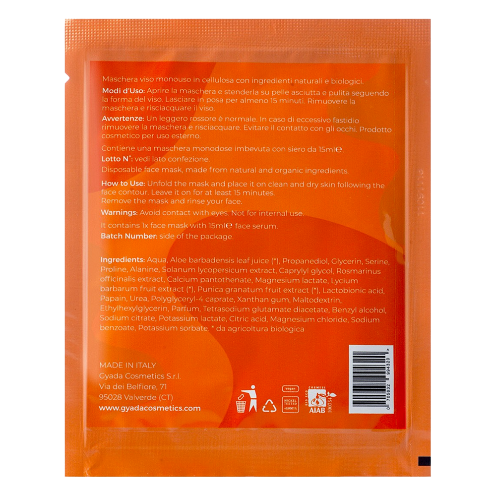 Gyada Face Sheet Mask N°3 Exfoliating &amp; Enlightening 15ml-All-Beauty and hair supply