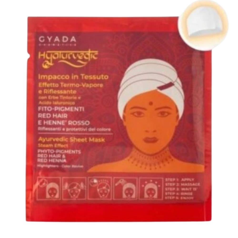 Gyada Hyalurvedic Reflective Ayurvedic Fabric Hair Wrap – Red Hair-Hair Mask-Beauty and hair supply