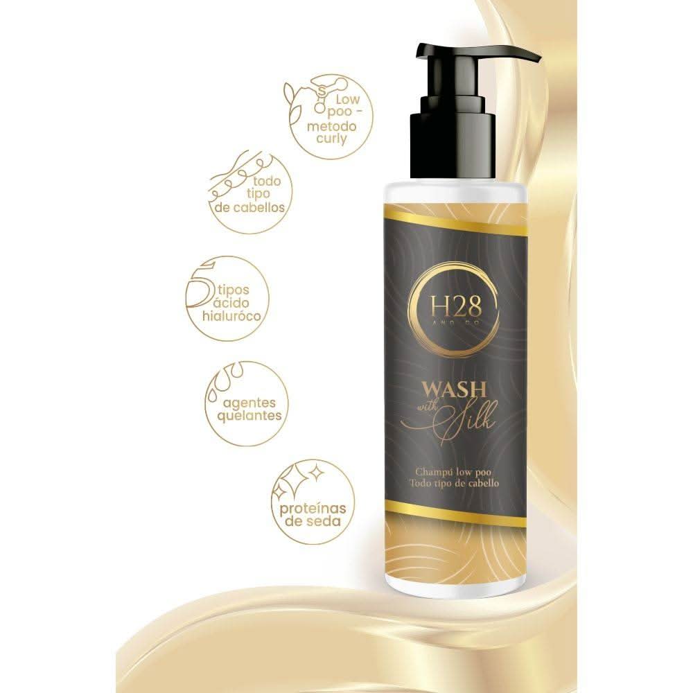 H28 and Co Wash With Silk Shampoo Low Poo 250ml-Gentle Shampoo-Beauty and hair supply