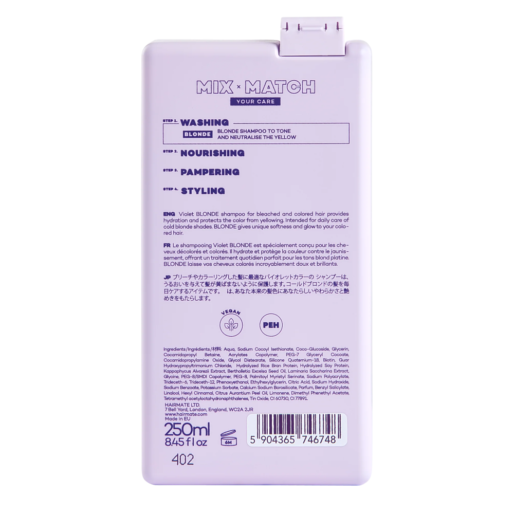 Hairmate Blonde Shampoo 250ml-Toning Shampoo-Beauty and hair supply