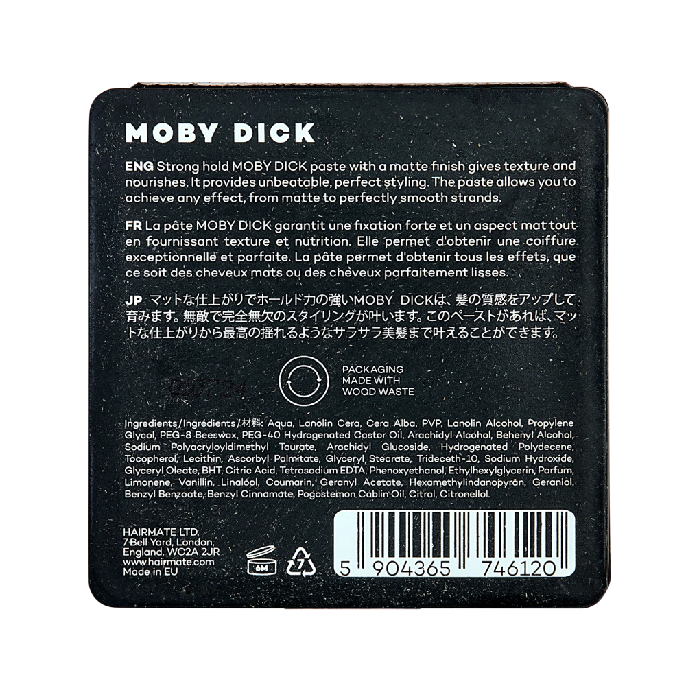 Hairmate Moby Dick A Strong-Fixing Matte Paste For Short Hair 75g-Styling Cream-Beauty and hair supply