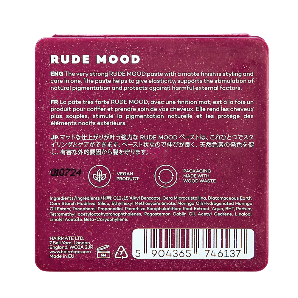 Hairmate Rude Mood Matte Finish Paste With Strong Fix 75g-Styling Cream-Beauty and hair supply