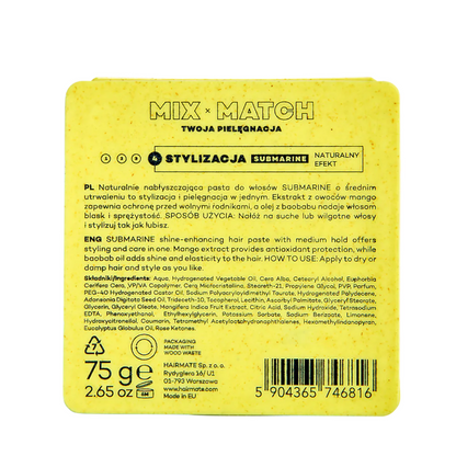 Hairmate Submarine Glossy Fixing Paste Natural Effect 75g-Styling Cream-Beauty and hair supply