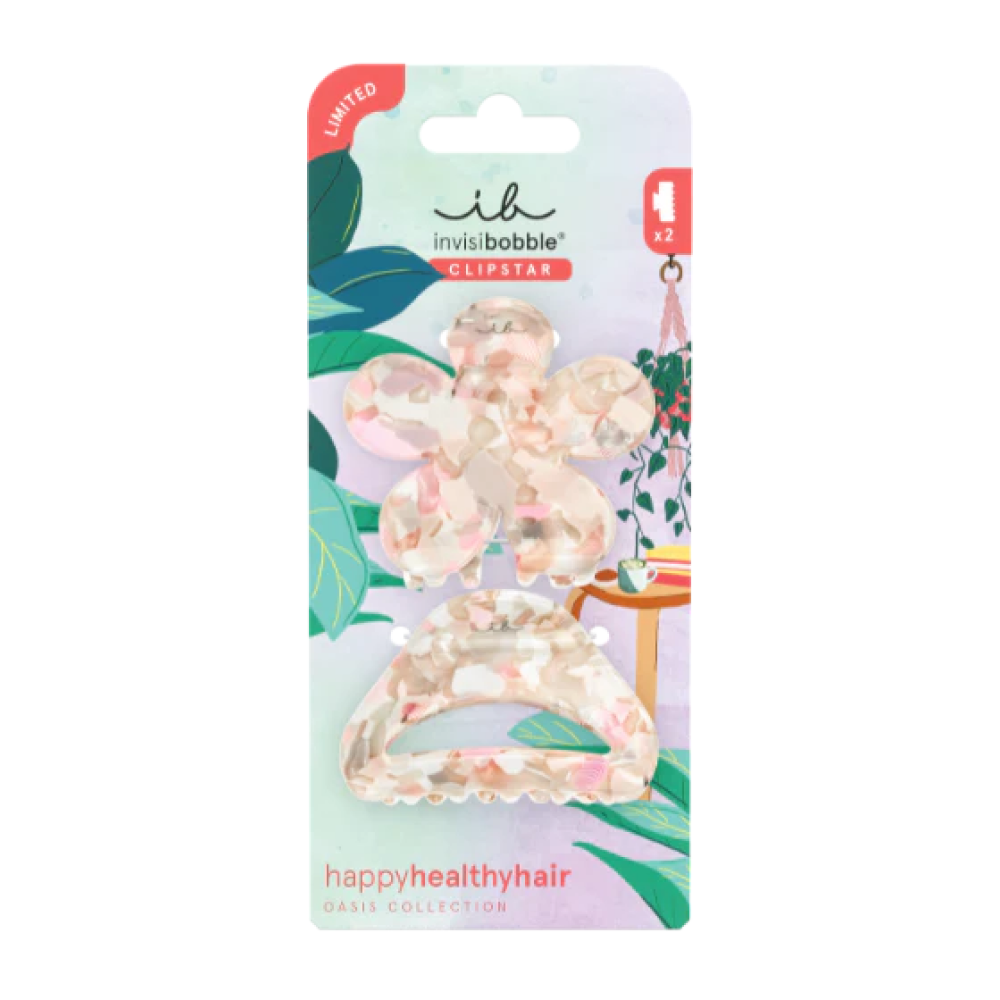 Invisibobble Clipstar M Oasis Refreshed Bloom (2pc)-Hair Accessories Set-Beauty and hair supply
