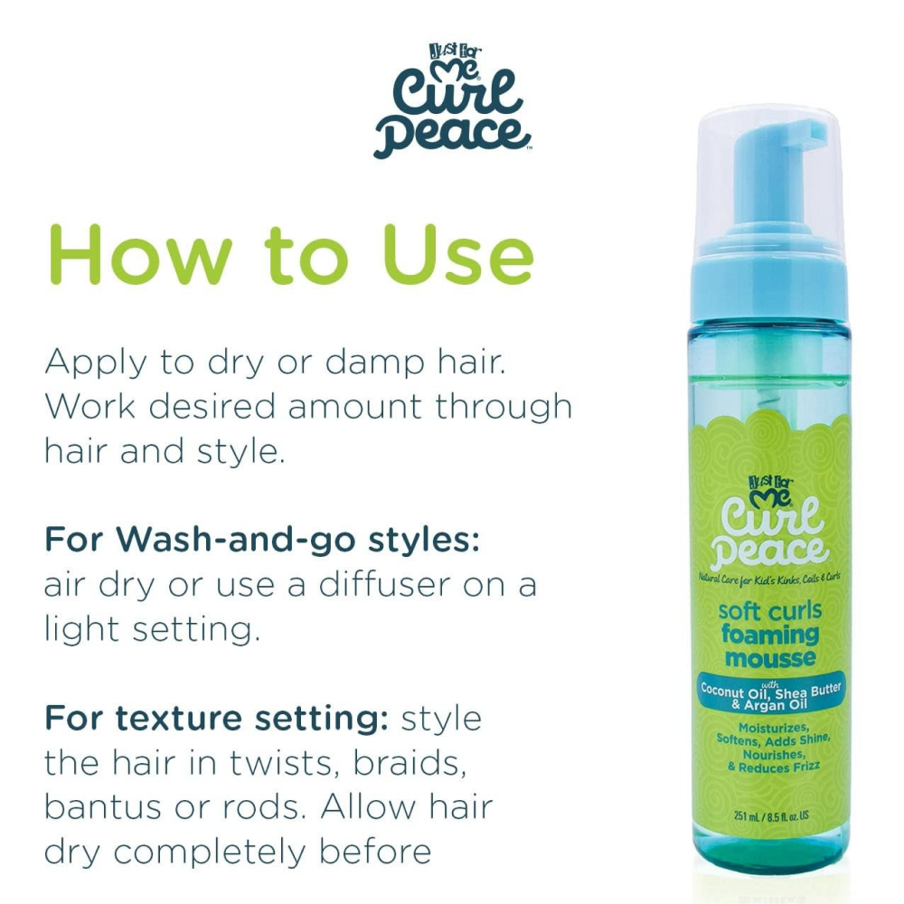 Just For Me Curl Peace Soft Curls Mousse 8.5oz-Styling Mousse-Beauty and hair supply