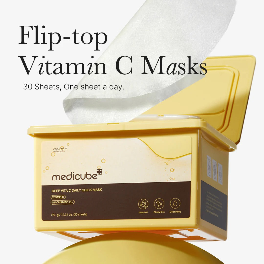 Medicube Deep Vita C Daily Quick Mask 30 Pieces-Toner Pad Mask-Beauty and hair supply