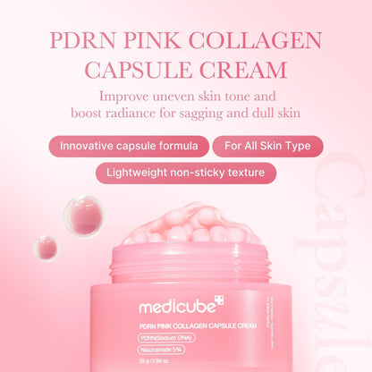 Medicube Medicube Pdrn Pink Collagen Capsule Cream 55g-Collagen Glow Moisturizer-Beauty and hair supply