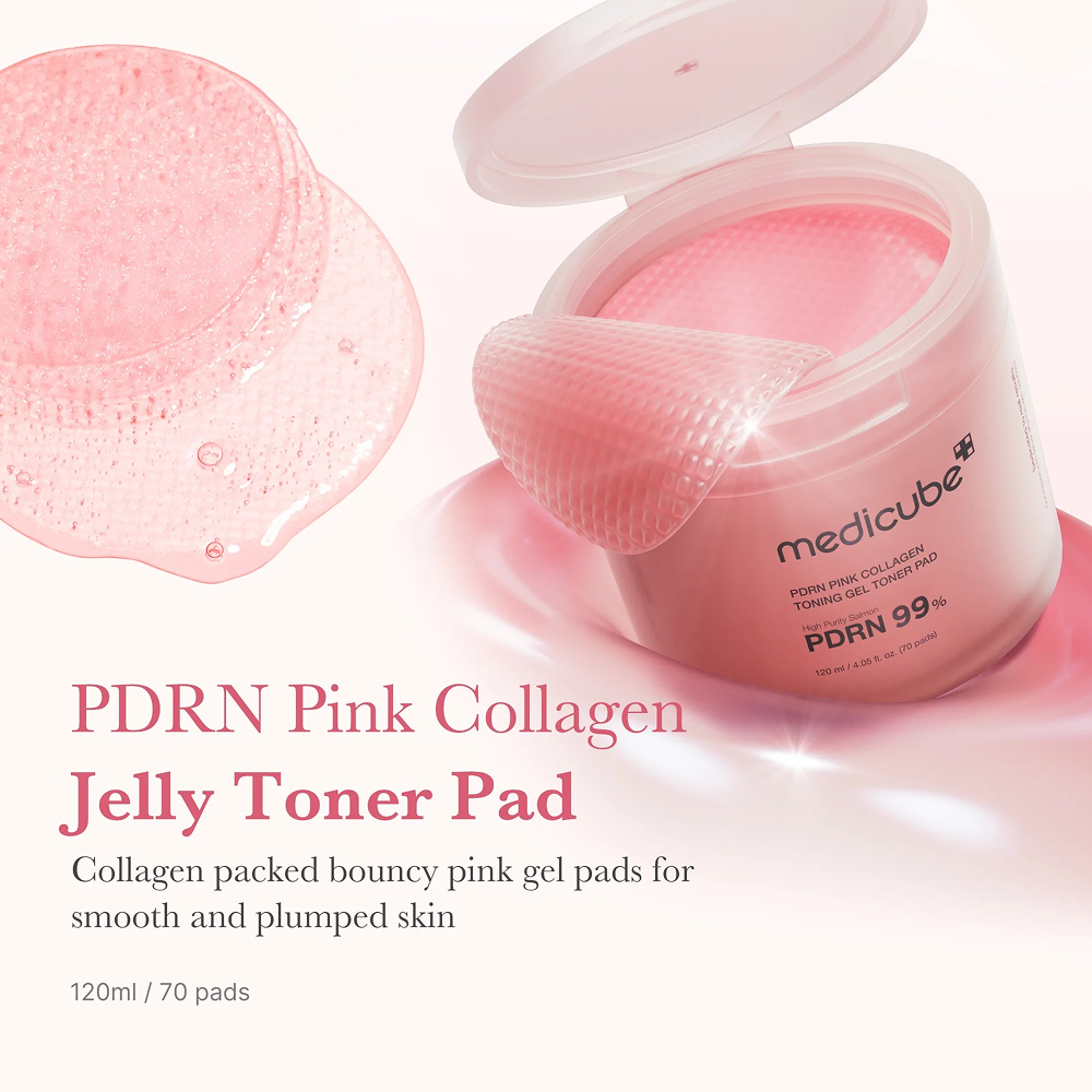 Medicube Pdrn Pink Collagen Toning Gel Toner Pad 70Pads-Collagen Pads-Beauty and hair supply