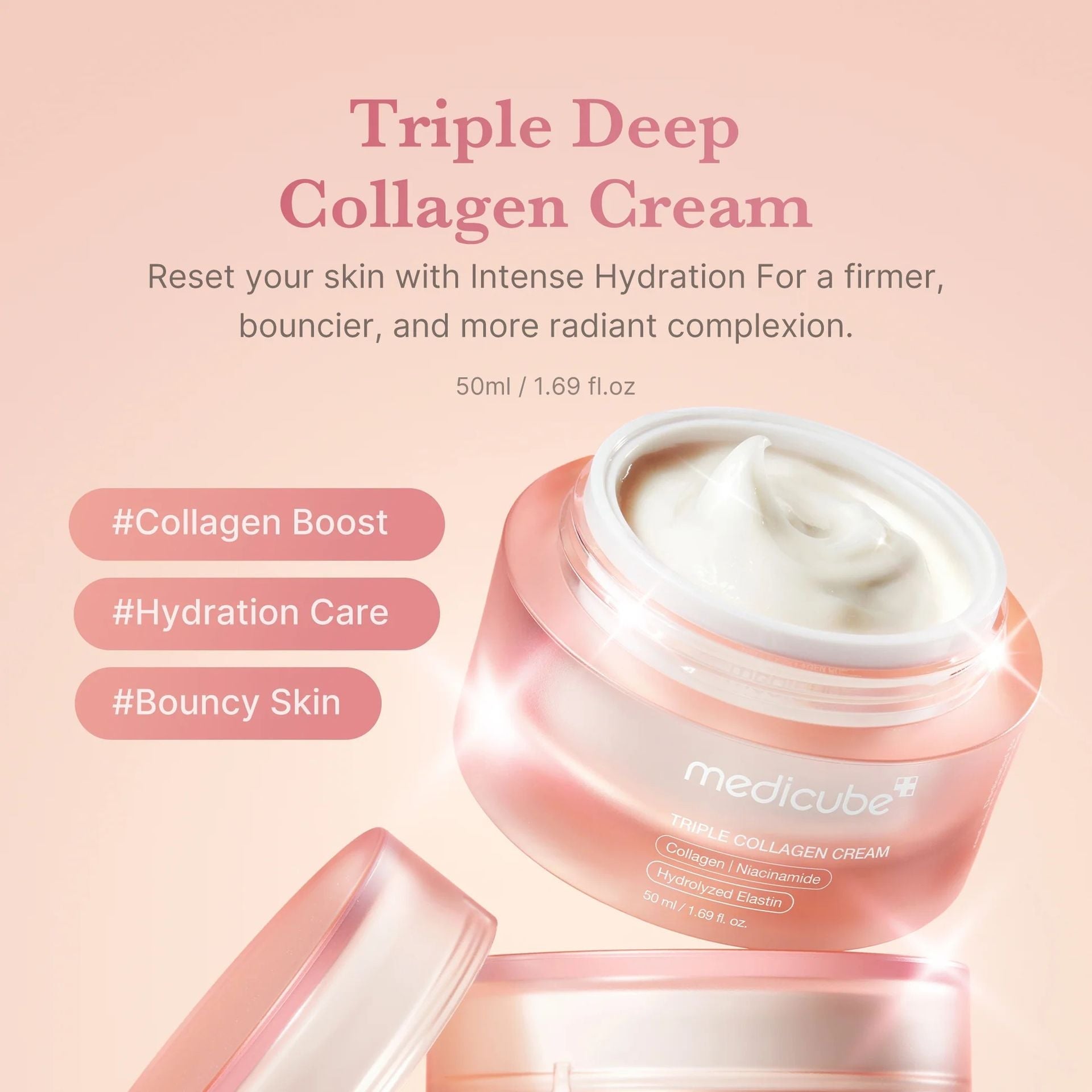 Medicube Triple Collagen Cream 4.0 - 50ml-Anti-Wrinkle Cream-Beauty and hair supply