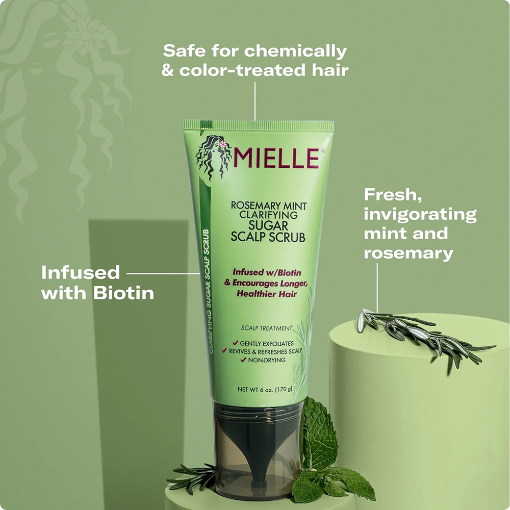 Mielle Rosemary Mint Strengthening Sugar Scalp Scrub 6oz-Pre-Shampoo-Beauty and hair supply