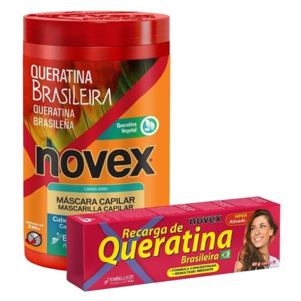 Novex Brazilian Keratin Pack: Mask 400gr + Refill 80g-Hair Mask-Beauty and hair supply