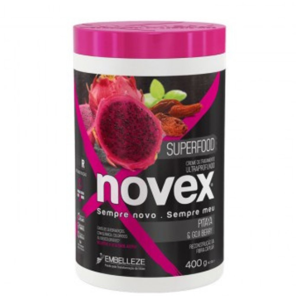 Novex Superhairfood Pitaya &amp; Goji Deep Hair Mask (Reconstruction and Strength) 400g-Hair Mask-Beauty and hair supply