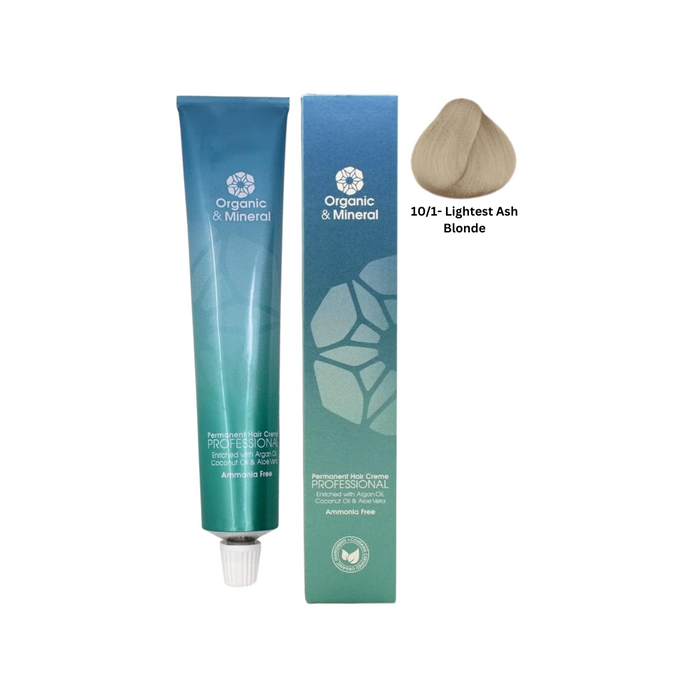 Organic & Mineral Permanent Hair Colour 120ml - 10/1 Lightest Ash Blonde - Beauty and Hair Supply