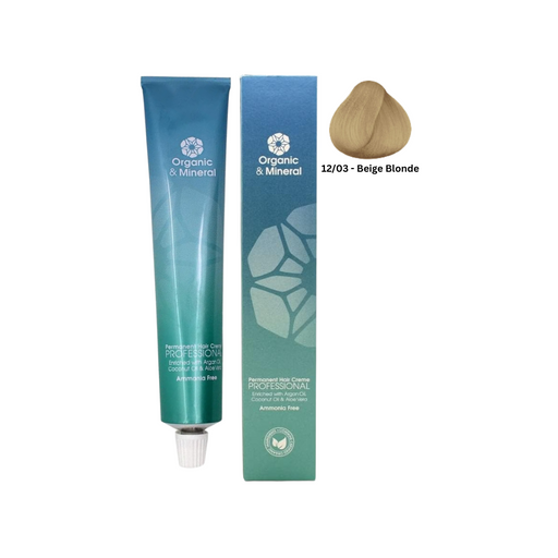Organic & Mineral Permanent Hair Colour 120ml - 12/03 Beige Blonde - Beauty and Hair Supply