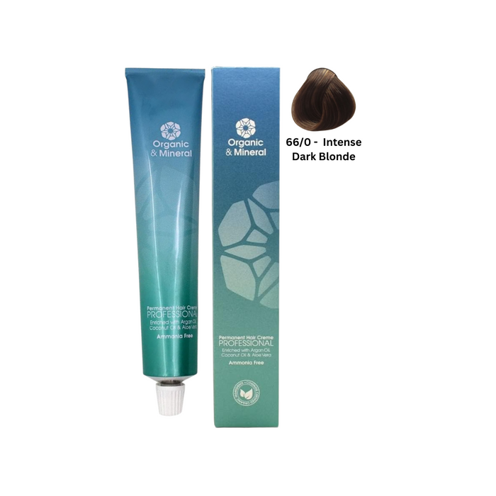 Organic & Mineral Permanent Hair Colour 120ml - 66/0 Intense Dark Blonde - Beauty and Hair Supply