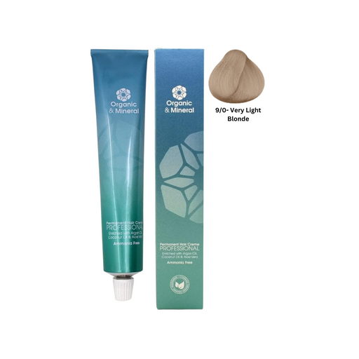 Organic & Mineral Permanent Hair Colour 120ml - 9/0 Very Light Blonde - Beauty and Hair Supply