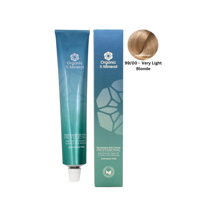 Organic & Mineral Permanent Hair Colour 120ml - 99/00 Very Light Blonde - Beauty and Hair Supply