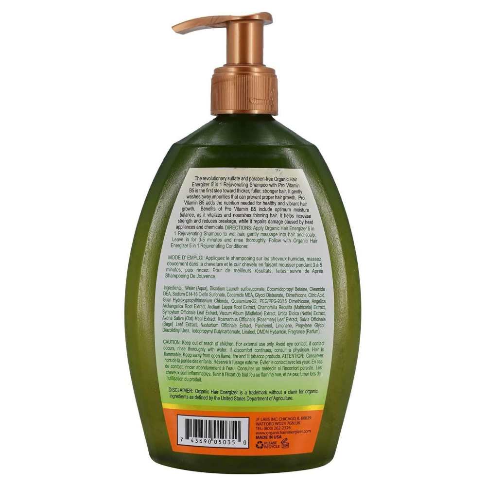 Organic Hair Energizer 5-in-1 Rejuvenating Shampoo 13oz-All-Beauty and hair supply