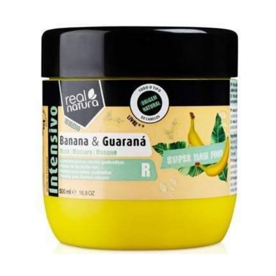 Real Natura Máscara Super Hair Food Banana E Guaraná 500ml-Hair Mask-Beauty and hair supply