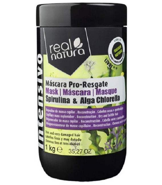 Mascarilla Pro-Resgate Spirulina & Alga Chlorella Real Natura - Beauty and Hair Supply