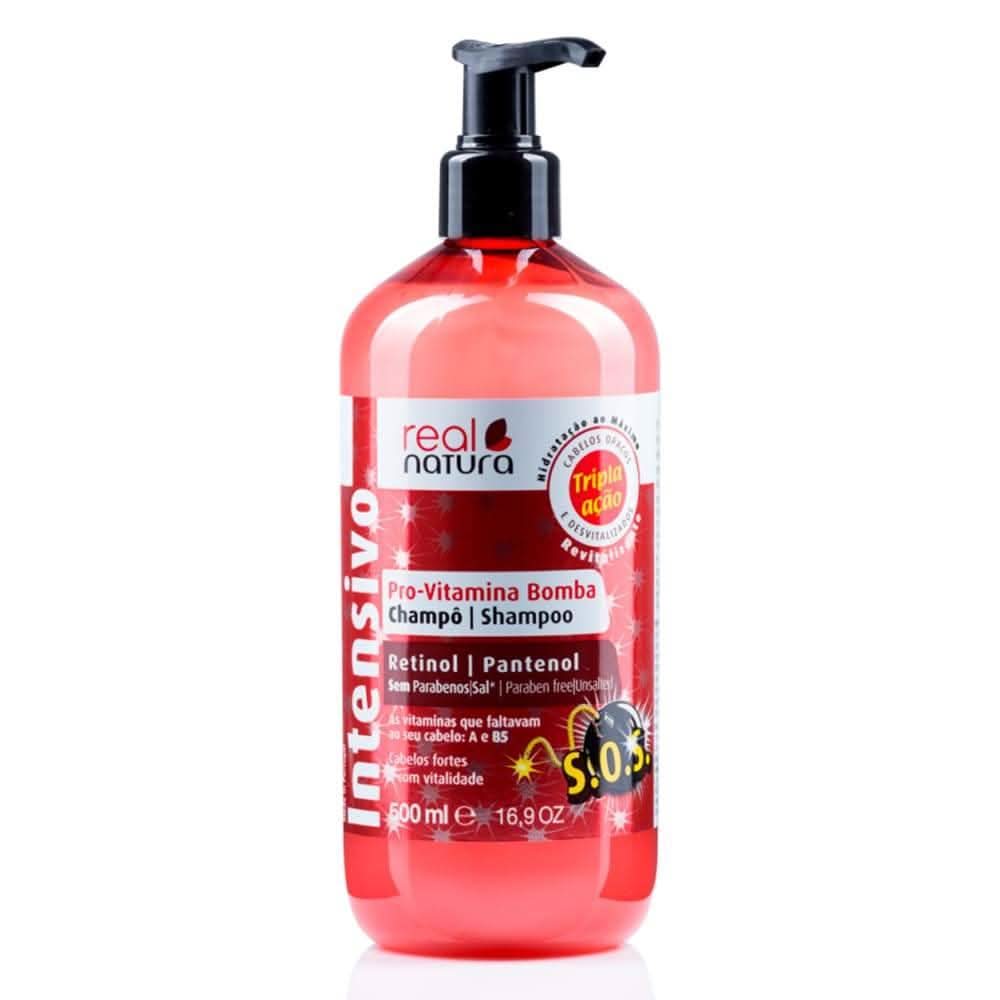 Real Natura Pro-Vitamina Bomba Shampoo 500ml-Moisturising Shampoo-Beauty and hair supply
