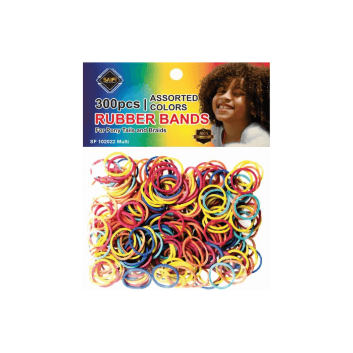 Saifi Rubber Bands Assorted Colors 300pcs - Beauty and Hair Supply