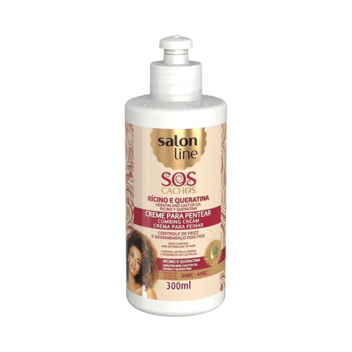 Salon Line Keratin And Castor Oil Combing Cream 300ml - Beauty and Hair Supply