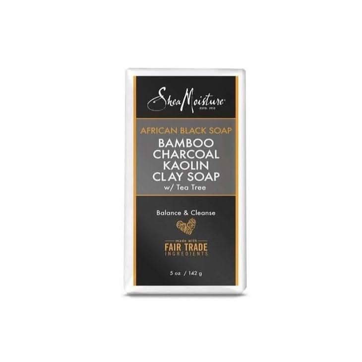 Shea Moisture African Black Soap Bamboo Charcoal Kaolin Clay Soap 142g-Body Wash-Beauty and hair supply