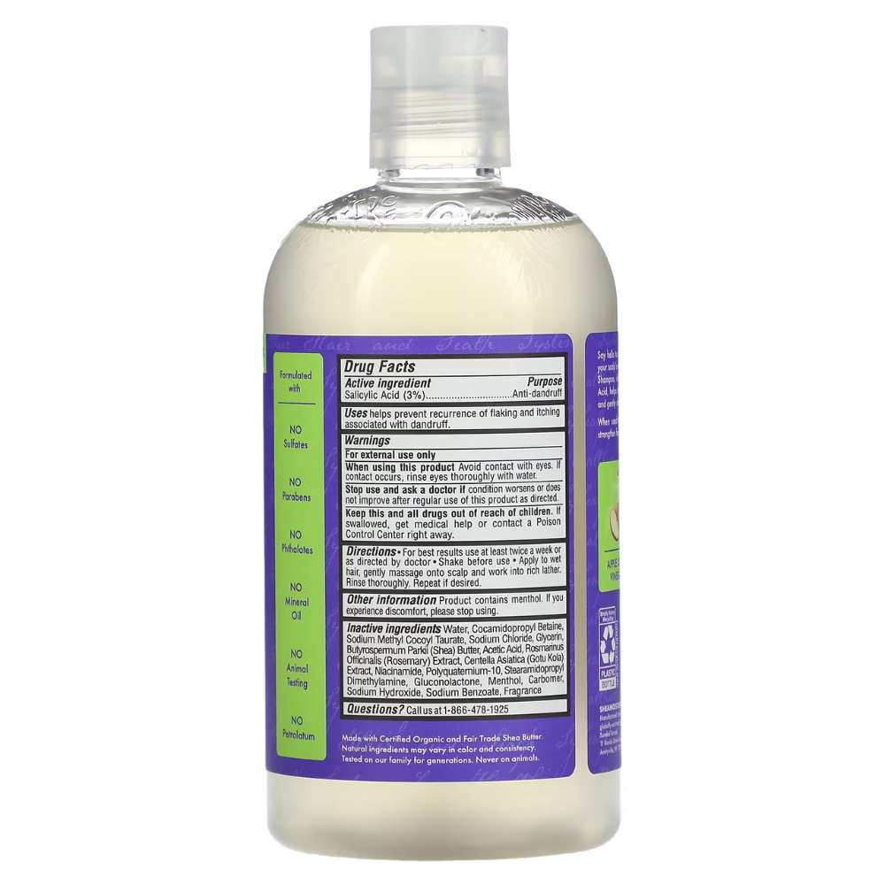 Shea Moisture Apple Cider Vinegar Anti Dandruff Shampoo 384ml-Clarifying Shampoo-Beauty and hair supply