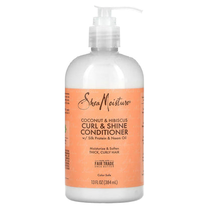 Shea Moisture Coconut &amp; Hibiscus Curl &amp; Shine Conditioner 384ml-Moisturizing Conditioner-Beauty and hair supply