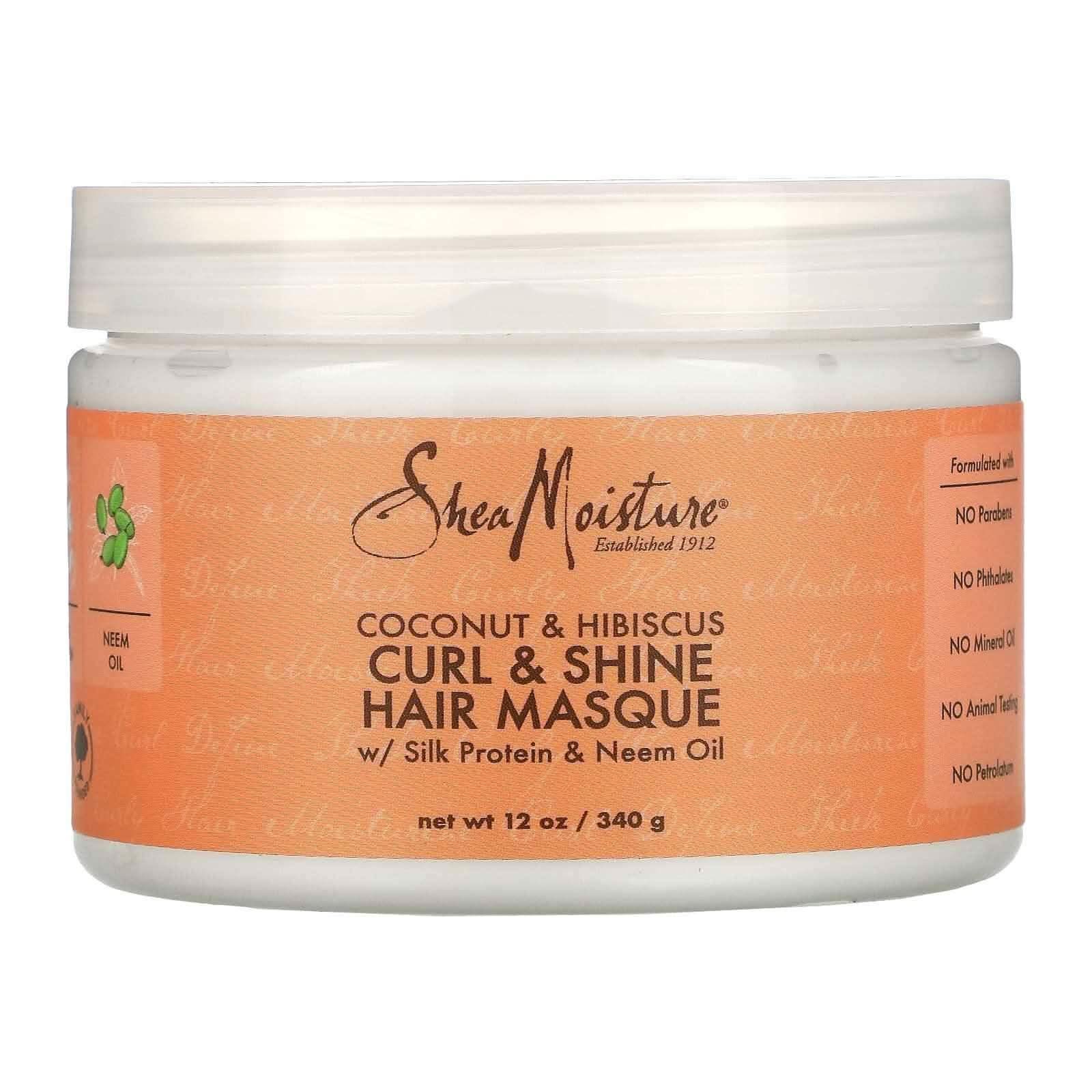 Shea Moisture Coconut &amp; Hibiscus Curl &amp; Shine Hair Mask 340g-Hair Mask-Beauty and hair supply