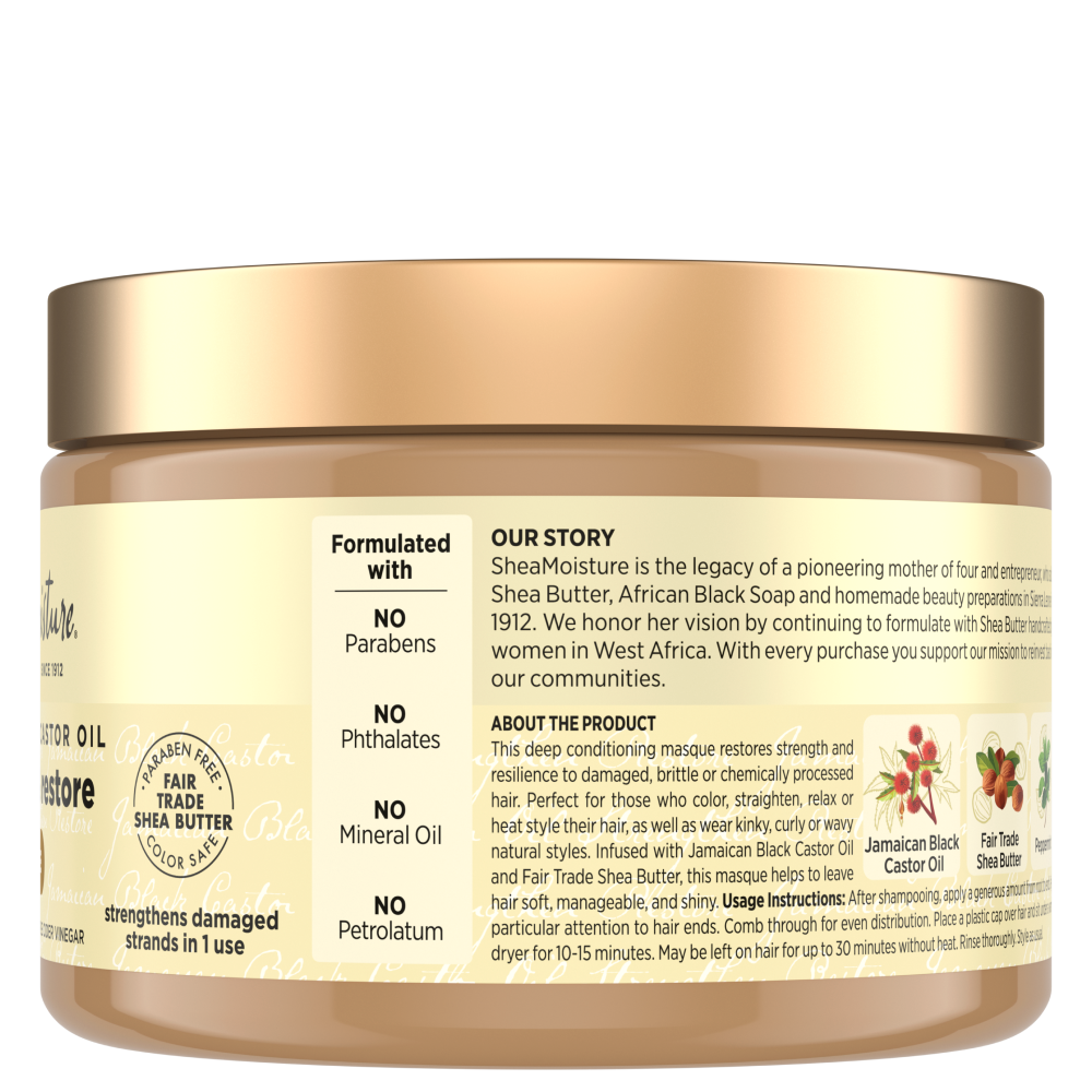Shea Moisture Jamaican Black Castor Oil Strengthen &amp; Restore Treatment Mask 326g-Hair Mask-Beauty and hair supply