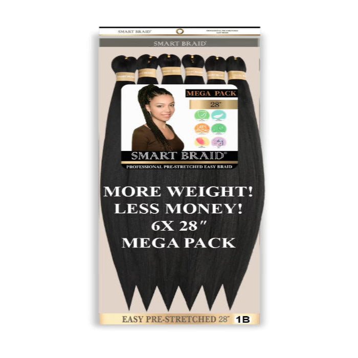 Smart Braid 6X pre stretched 28 inch - Beauty and Hair Supply