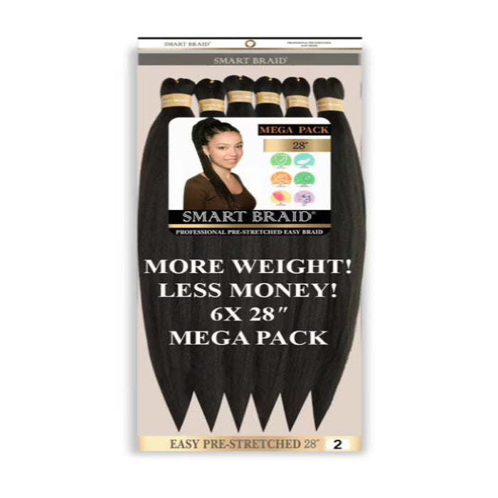 Smart Braid 6X pre stretched 28 inch - Beauty and Hair Supply