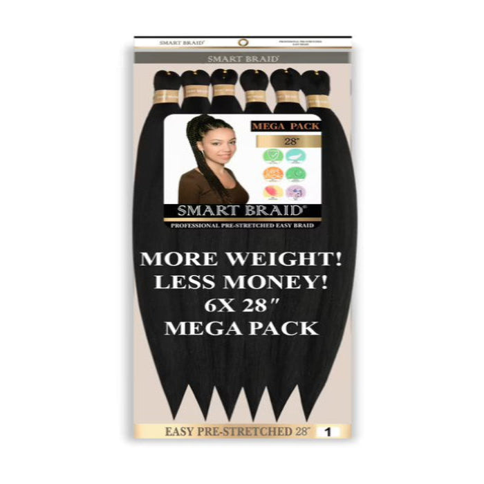 Smart Braid 6X pre stretched 28 inch - Beauty and Hair Supply