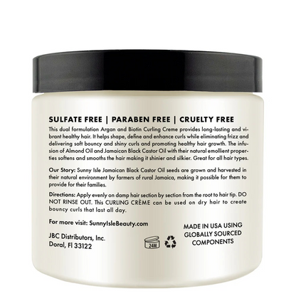 Sunny Isle Argan &amp; Biotin Nourishing Hydrating Curling Creme 473ml-All-Beauty and hair supply