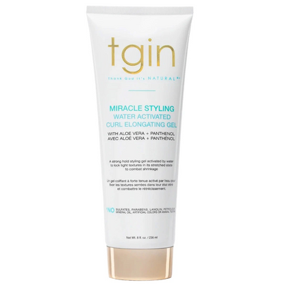 Tgin Miracle Styling Water Activated Curl Elongating Gel 8oz-Gel-Beauty and hair supply