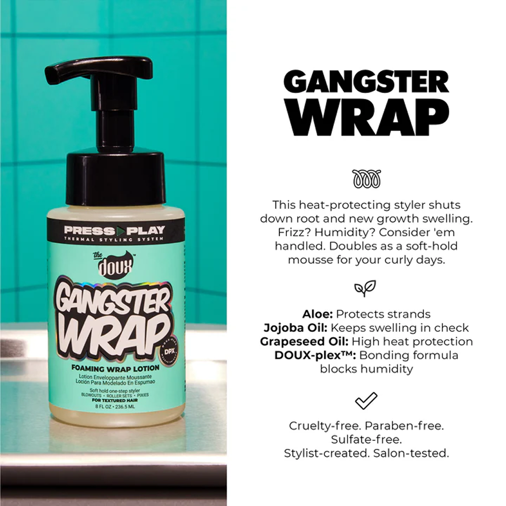 The Doux Press Play Gangster Wrap Foam Wrap Lotion 8oz-All-Beauty and hair supply