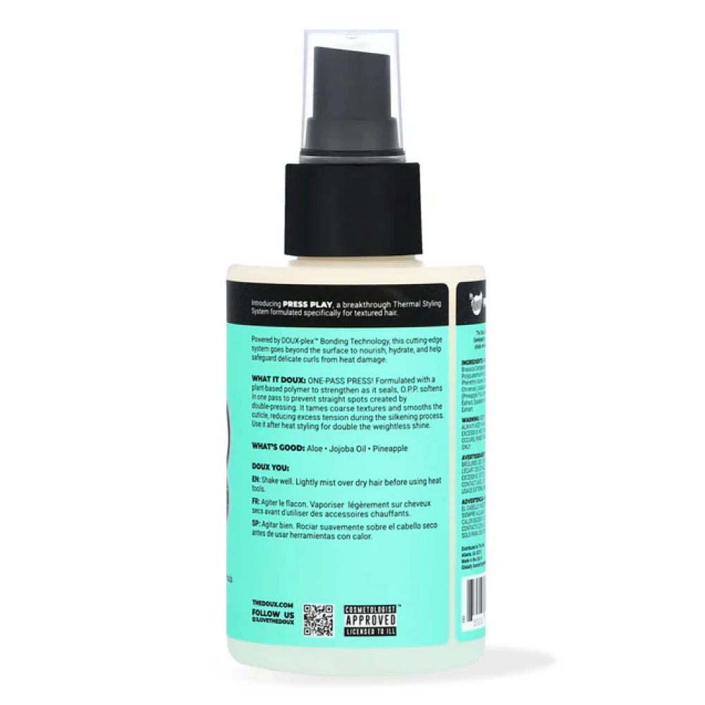 The Doux Press Play O.P.P. One Pass Heat Protectant Spray 118ml-Heat Potector-Beauty and hair supply