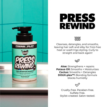 The Doux Press Play Rewind Curl Reversion Shampoo 236ml-Gentle Shampoo-Beauty and hair supply