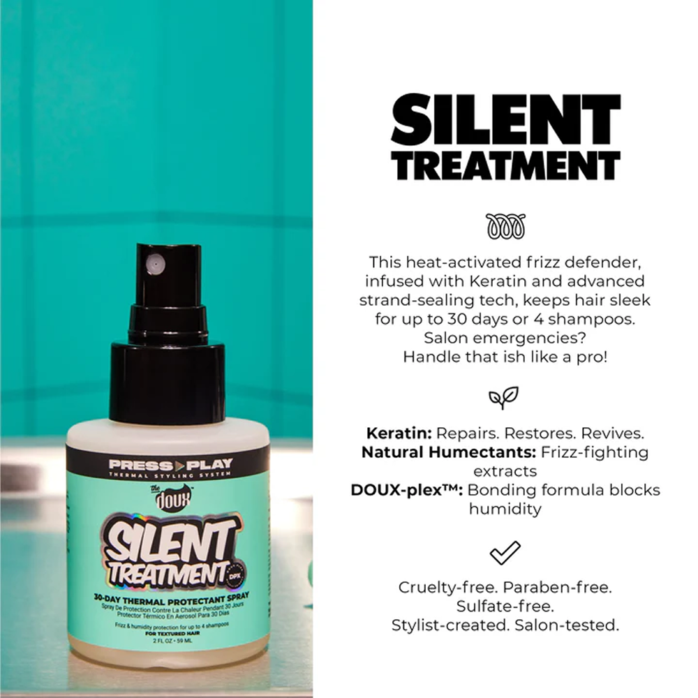 The Doux Press Play Silent Treatment 30 Day Anti-Humidity Treatment 59ml-Keratin Treatment-Beauty and hair supply