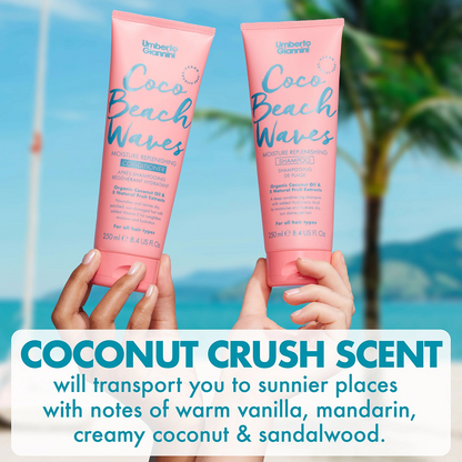 Umberto Giannini Coco Beach Waves Moisture Replenishing Shampoo 250ml-Moisturizing Shampoo-Beauty and hair supply