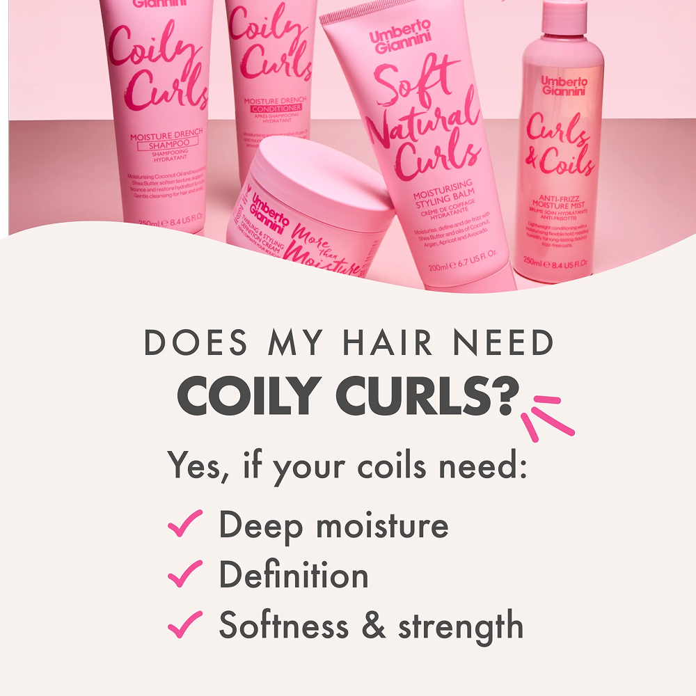 Umberto Giannini Coily Curls Moisture Conditioner 250ml-Moisturizing Conditioner-Beauty and hair supply