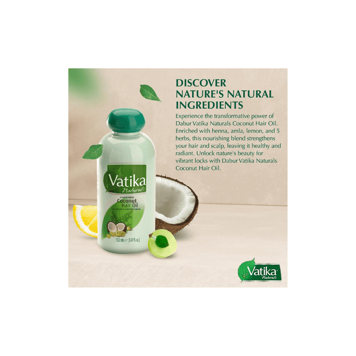 Vatika Naturals Enriched Coconut Hair Oil 150ml - Beauty and Hair Supply