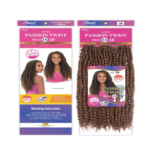 Vivitress Mega 3X Passion Twist pre-stretched 18 inches - Beauty and Hair Supply