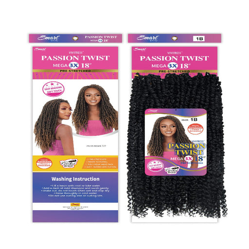 Vivitress Mega 3X Passion Twist pre-stretched 18 inches - Beauty and Hair Supply