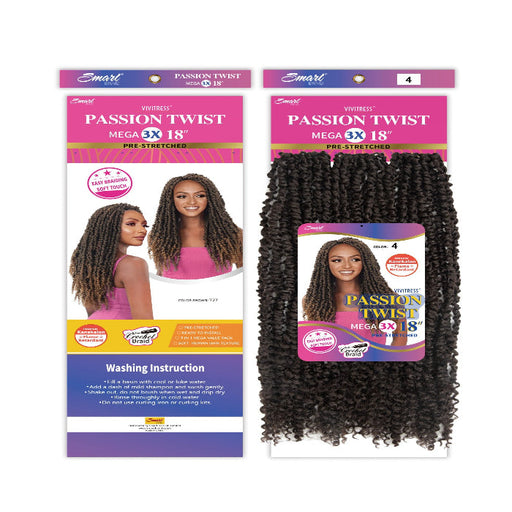 Vivitress Mega 3X Passion Twist pre-stretched 18 inches - Beauty and Hair Supply